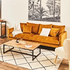 Fabrique de Styles Canapés Fixes*Canapé fixe 4 places Marius - Effet Velours - Seven Turtle