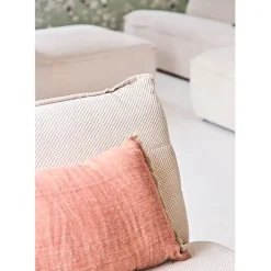 Fabrique de Styles Canapés Modulables*Canapé modulable 4 places avec pouf ivoire - Aubin