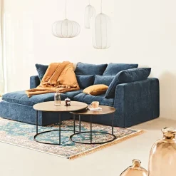 Fabrique de Styles Canapés Modulables*Canapé modulable 3 places é avec pouf - Auguste