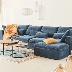 Fabrique de Styles Canapés Modulables*Canapé modulable 4 places é avec pouf - Auguste