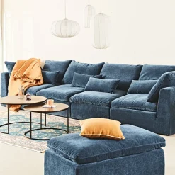 Fabrique de Styles Canapés Modulables*Canapé modulable 4 places é avec pouf - Auguste