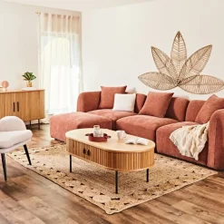 Fabrique de Styles Canapés Modulables*Canapé modulable 3 places avec pouf - Andrea