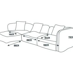 Fabrique de Styles Canapés Modulables*Canapé modulable 3 places avec pouf - Andrea