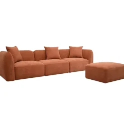 Fabrique de Styles Canapés Modulables*Canapé modulable 3 places avec pouf - Andrea