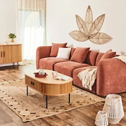 Fabrique de Styles Canapés Modulables*Canapé modulable 3 places avec pouf - Andrea