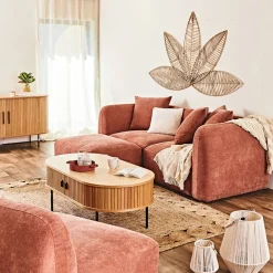 Fabrique de Styles Canapés Modulables*Canapé modulable 3 places avec pouf - Andrea