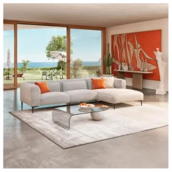 Fabrique de Styles Canapés D'angle*Canape angle droit fixe en tissu perlé - Tessie