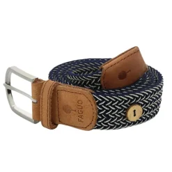 Fabrique de Styles Accessoires Mode*Ceinture tressée bleu marine et écru taille unique
