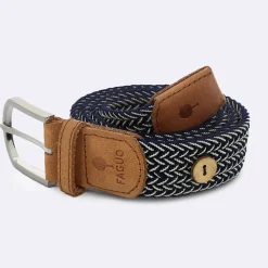 Fabrique de Styles Accessoires Mode*Ceinture tressée bleu marine et écru taille unique