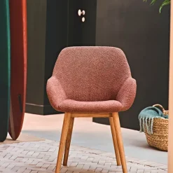Fabrique de Styles Chaises*Chaise avec accoudoirs en tissu bouclette - Altea