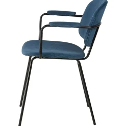 Fabrique de Styles Chaises*Chaise avec accoudoirs en velours côtelé foncé - Aston