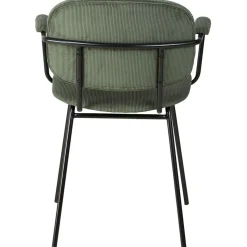 Fabrique de Styles Chaises*Chaise avec accoudoirs en velours côtelé vert sapin - Aston