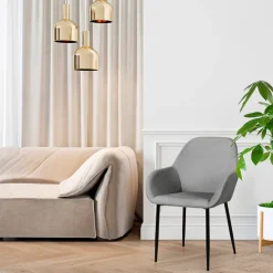 Fabrique de Styles Chaises*Chaise avec accoudoirs en velours côtelé - Julia