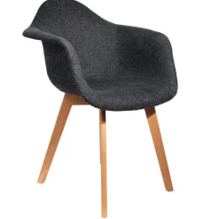 Fabrique de Styles Chaises*Chaise avec accoudoirs en tissu grosse maille - Scarlett
