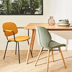 Fabrique de Styles Chaises*Chaise avec accoudoirs en velours côtelé - Aston