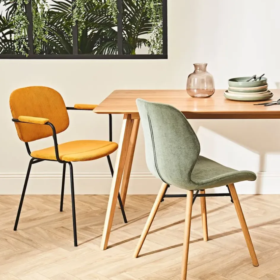 Fabrique de Styles Chaises*Chaise avec accoudoirs en velours côtelé - Aston