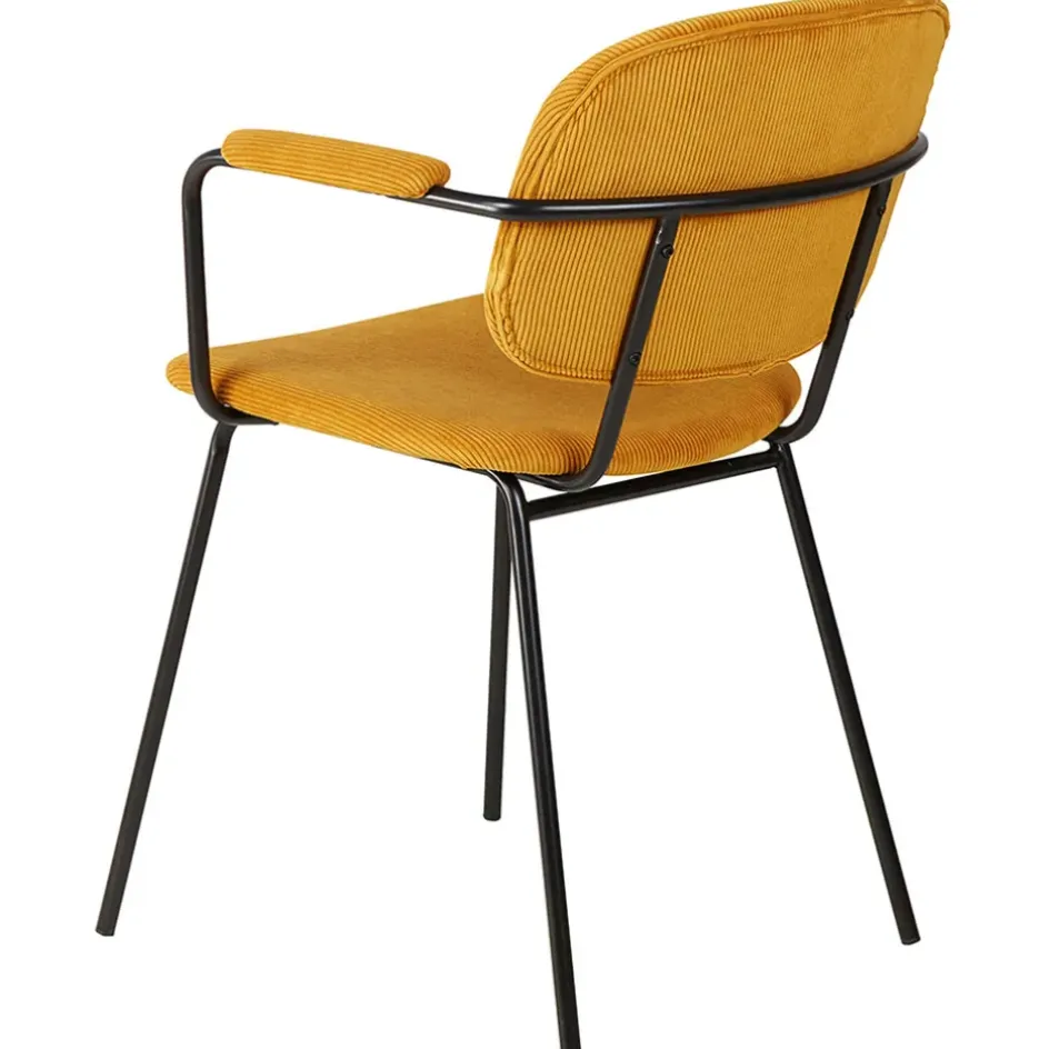 Fabrique de Styles Chaises*Chaise avec accoudoirs en velours côtelé - Aston