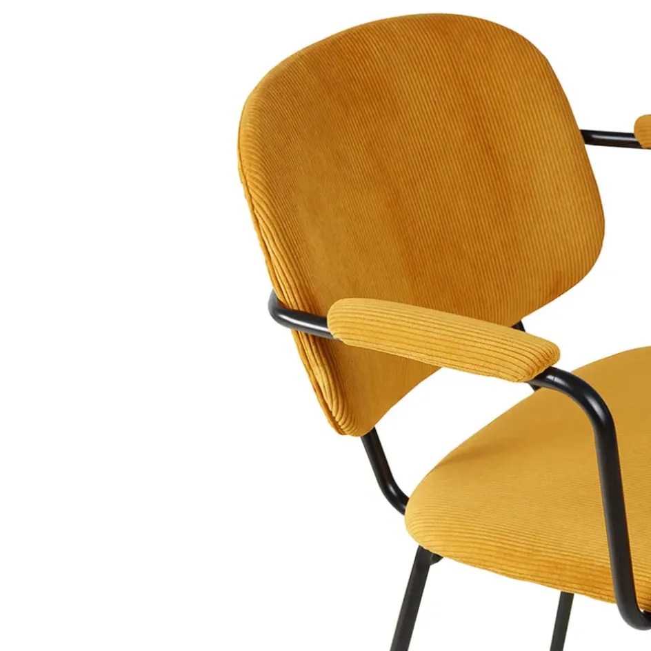 Fabrique de Styles Chaises*Chaise avec accoudoirs en velours côtelé - Aston