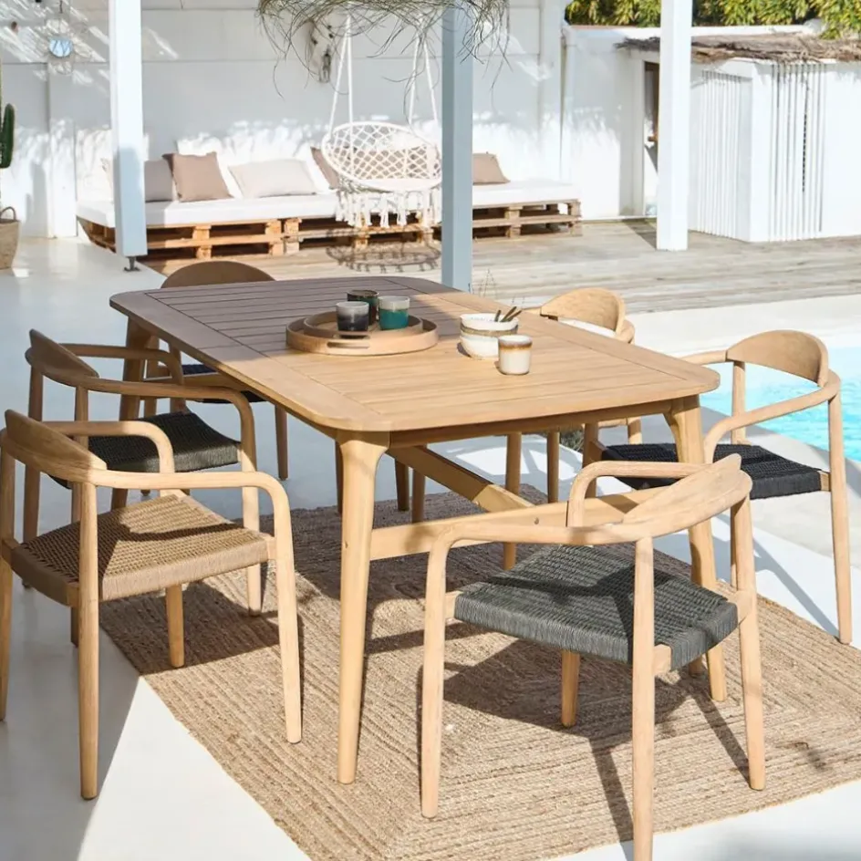 Fabrique de Styles Chaises*Chaise avec accoudoirs en bois d'eucalyptus sable - Anam