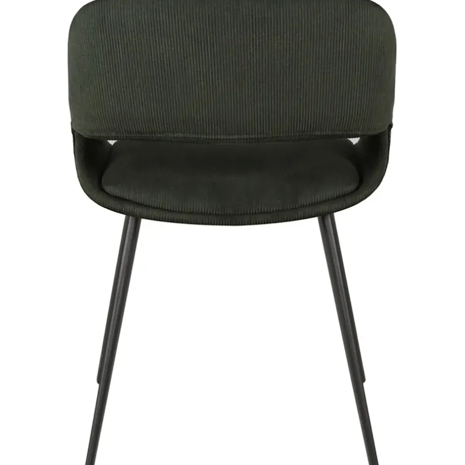 Fabrique de Styles Chaises*Chaise avec accoudoirs en velours côtelé foncé - Alma