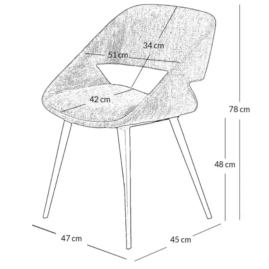 Fabrique de Styles Chaises*Chaise avec accoudoirs en velours côtelé foncé - Alma