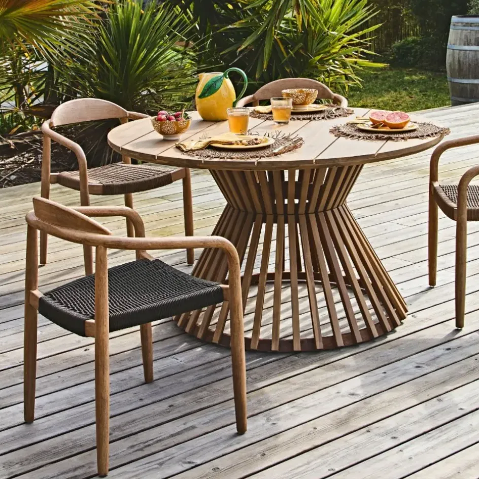 Fabrique de Styles Chaises*Chaise avec accoudoirs en bois d' eucalyptus noir - Anam