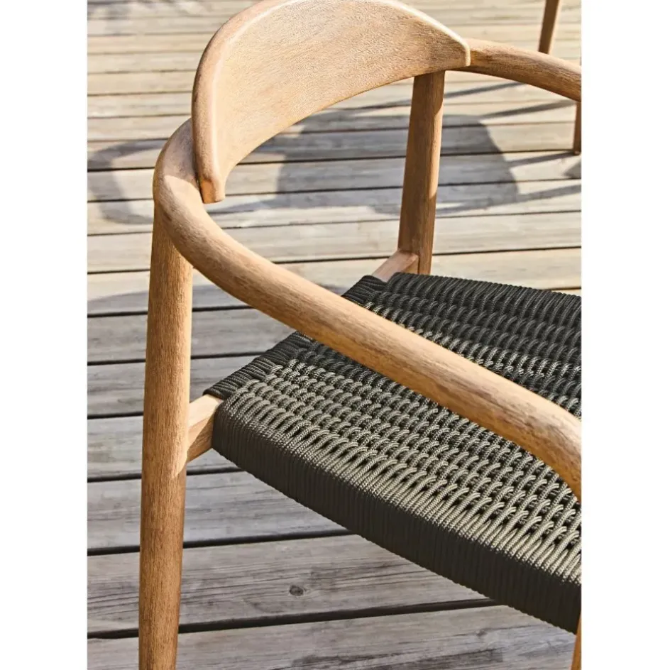 Fabrique de Styles Chaises*Chaise avec accoudoirs en bois d' eucalyptus noir - Anam
