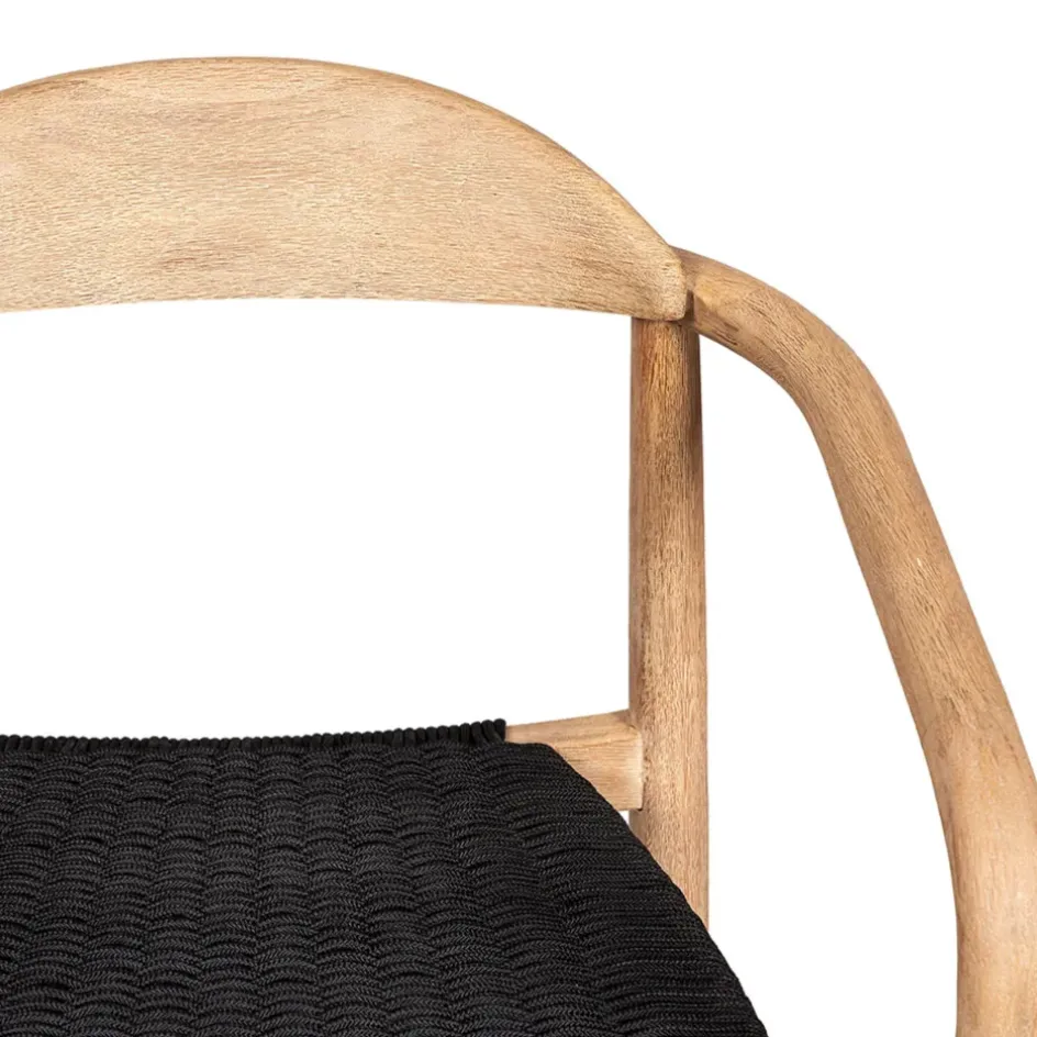 Fabrique de Styles Chaises*Chaise avec accoudoirs en bois d' eucalyptus noir - Anam