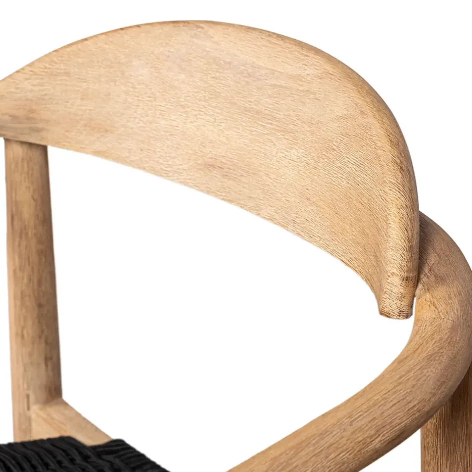 Fabrique de Styles Chaises*Chaise avec accoudoirs en bois d' eucalyptus noir - Anam