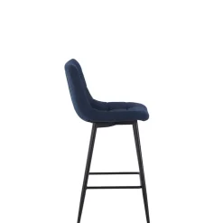 Fabrique de Styles Tabourets Et Chaises De Bar*Chaise de bar en tissu matelassé bleu - Lilly