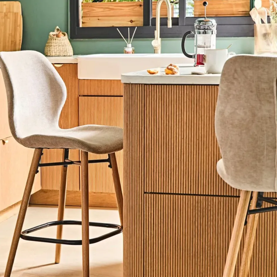 Fabrique de Styles Tabourets Et Chaises De Bar*Chaise de bar en tissu soft touch h65cm - Keri