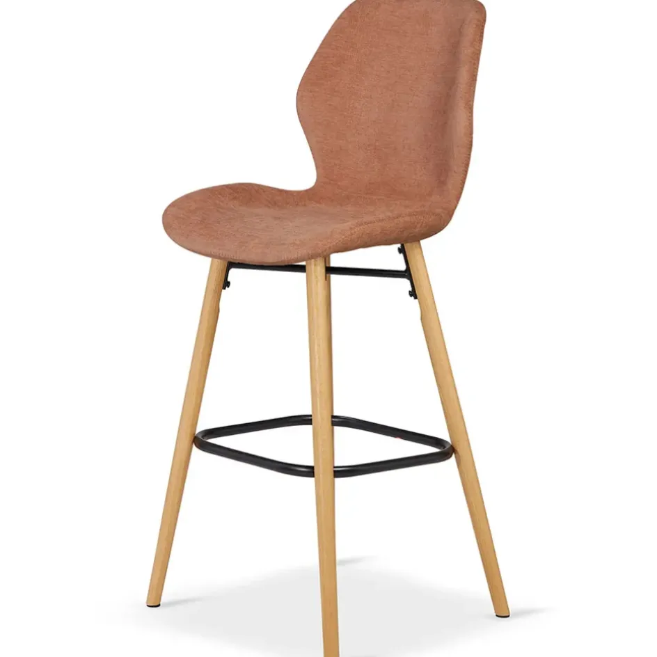 Fabrique de Styles Tabourets Et Chaises De Bar*Chaise de bar en tissu soft touch nèfle h65cm - Keri