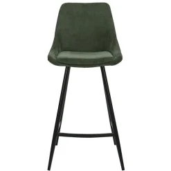 Fabrique de Styles Tabourets Et Chaises De Bar*Chaise de bar en velours côtelé vert h67cm - Ben