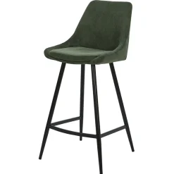 Fabrique de Styles Tabourets Et Chaises De Bar*Chaise de bar en velours côtelé vert h67cm - Ben