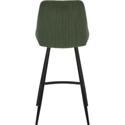 Fabrique de Styles Tabourets Et Chaises De Bar*Chaise de bar en velours côtelé vert h67cm - Ben