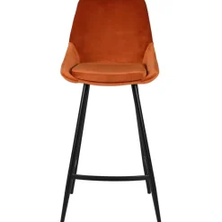 Fabrique de Styles Tabourets Et Chaises De Bar*Chaise de bar en velours cognac h75cm - Ben