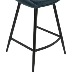 Fabrique de Styles Tabourets Et Chaises De Bar*Chaise de bar en velours côtelé bleu foncé h67cm - Ben