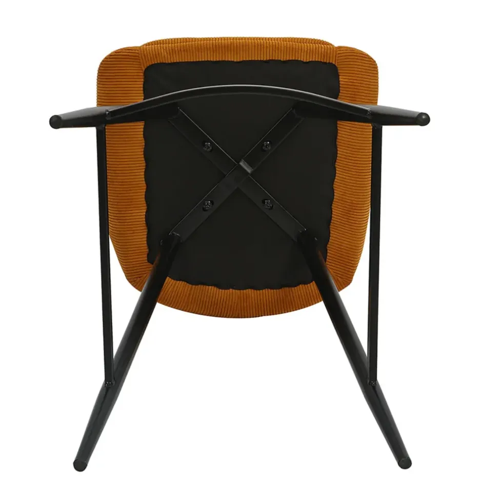 Fabrique de Styles Tabourets Et Chaises De Bar*Chaise de bar en velours côtelé jaune h67cm - Ben