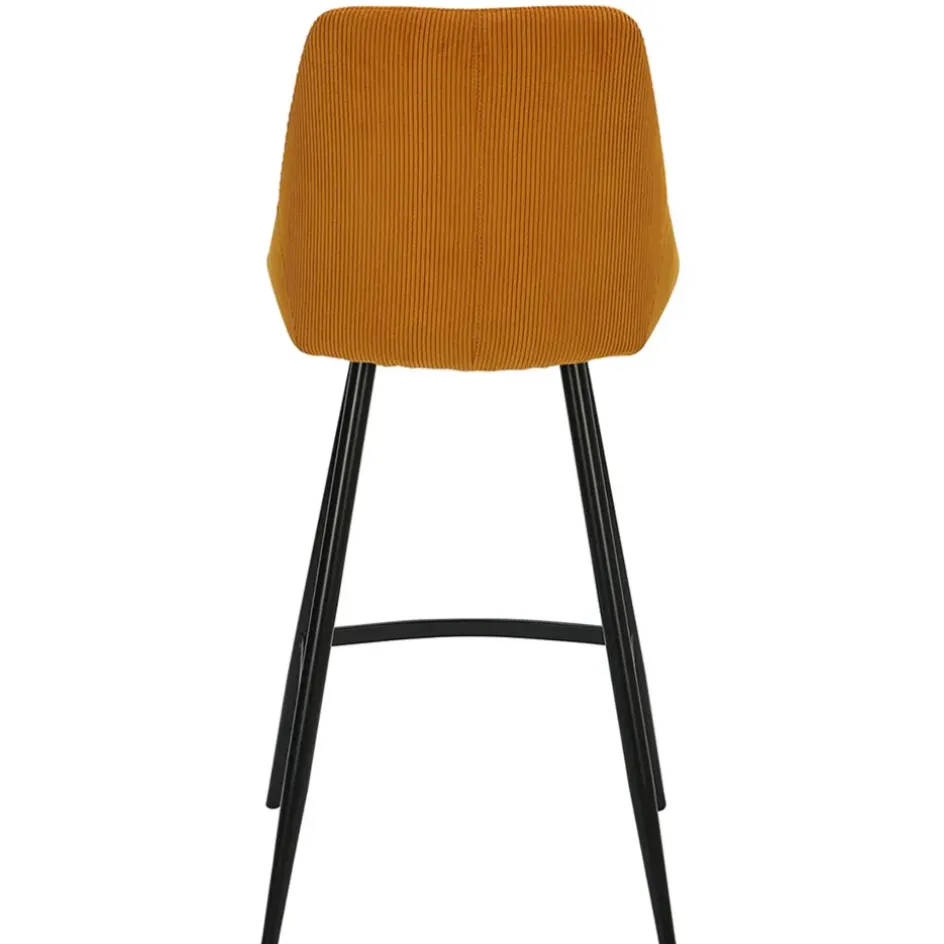 Fabrique de Styles Tabourets Et Chaises De Bar*Chaise de bar en velours côtelé jaune h67cm - Ben