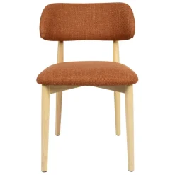 Fabrique de Styles Chaises*Chaise de salle à manger en tissu et hévéa - Elsy