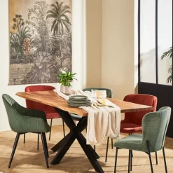 Fabrique de Styles Chaises*Chaise de salle à manger en velours côtelé - Holden