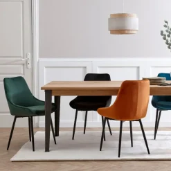 Fabrique de Styles Chaises*Chaise de salle à manger en velours - Ben