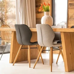 Fabrique de Styles Chaises*Chaise de salle à manger en tissu clair - Gloria