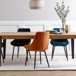 Fabrique de Styles Chaises*Chaise de salle à manger en velours - Ben