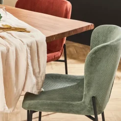 Fabrique de Styles Chaises*Chaise de salle à manger en velours côtelé foncé - Holden