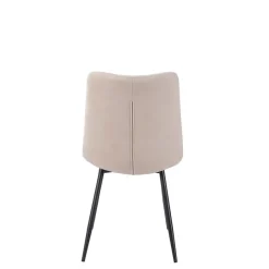 Fabrique de Styles Chaises*Chaise de salle à manger en tissu matelassé blanc - Lilly