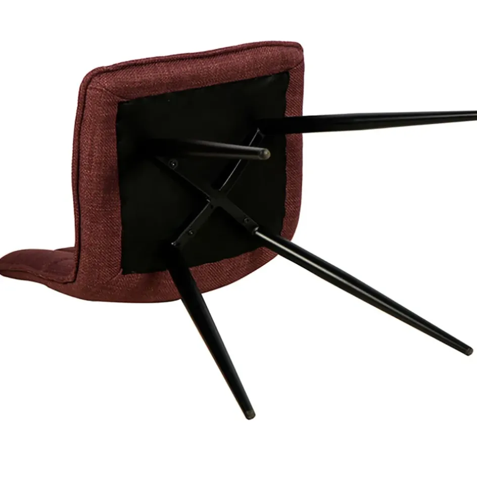 Fabrique de Styles Chaises*Chaise de salle à manger en tissu matelassé pourpre - Alize