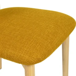 Fabrique de Styles Chaises*Chaise de salle à manger en tissu et hévéa - Elsy