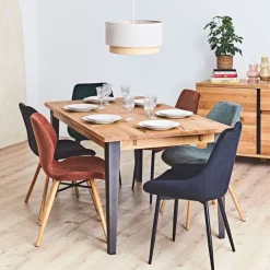 Fabrique de Styles Chaises*Chaise de salle à manger en velours - Ben