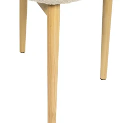 Fabrique de Styles Chaises*Chaise de salle à manger en tissu beige et hévéa - Elsy